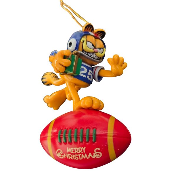 Garfield Football Player Christmas Ornament Cat Trim-A-Tree Paws 1996 Vtg - Picture 13 of 15
